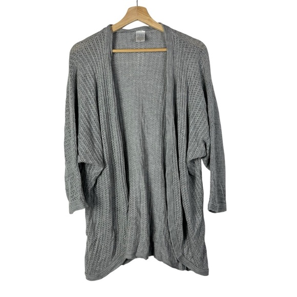 Time and Tru Light Gray Textured Knit Cardigan Sweater M - Picture 1 of 4